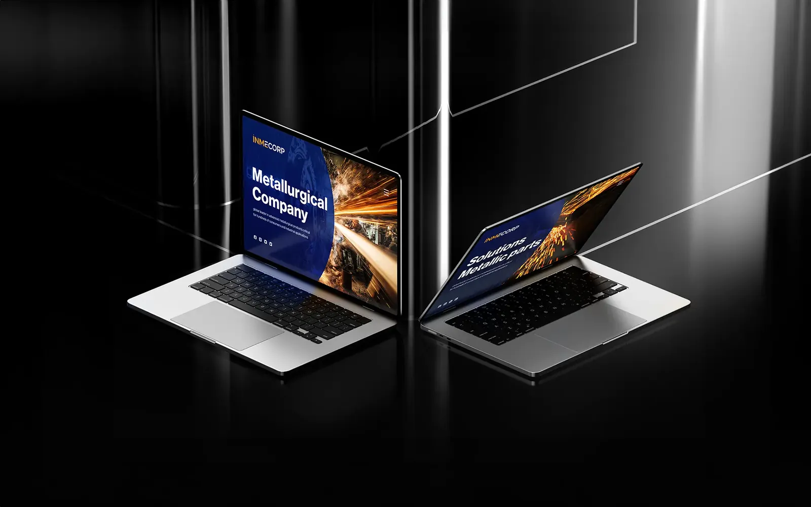 Página web corporativa de Inmecorp en dos portátiles